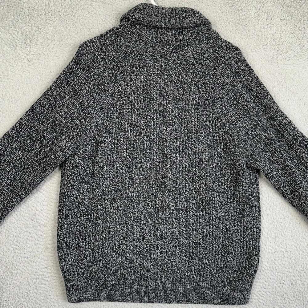 Banana Republic Wool Blend Knit Sweater Mens Large Black Shawl Collar Pullover